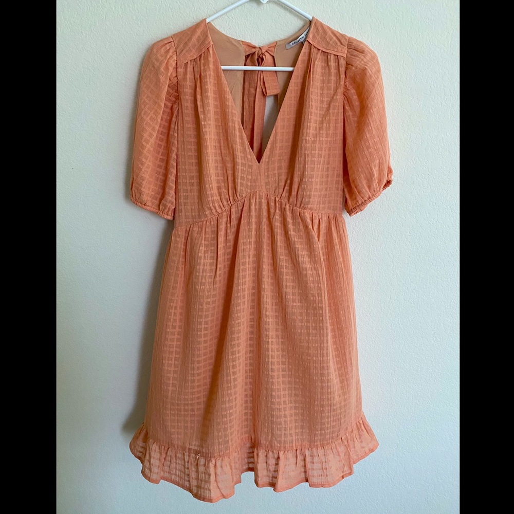 Puff Sleeve Babydoll Dress NWT - Peach
